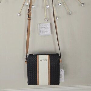 Nautica Crossbody Strait on Woven Black Multi bag